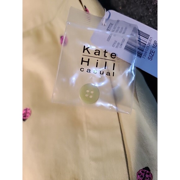 New NWT Kate Hill Casual Apple Green Embroidered Ladybug Skort Size 10 - Picture 10 of 12